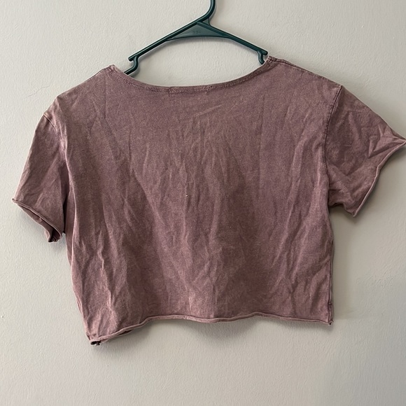 Distressed Purple Cropped T-Shirt - Picture 3 of 3